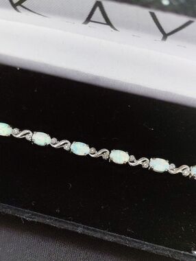 KAY JEWELERS OPAL & DIAMOND BRACELET